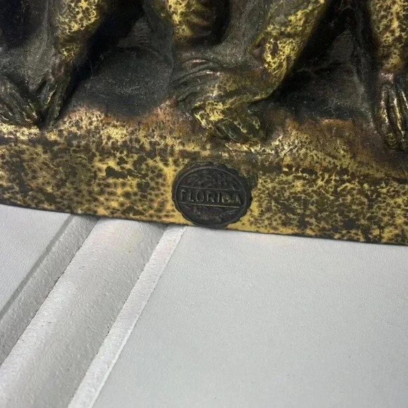 Vintage Cast Iron Three Wise Monkey Bank Hear No Evil See No Evil Speak No Evil - Picture 6 of 11